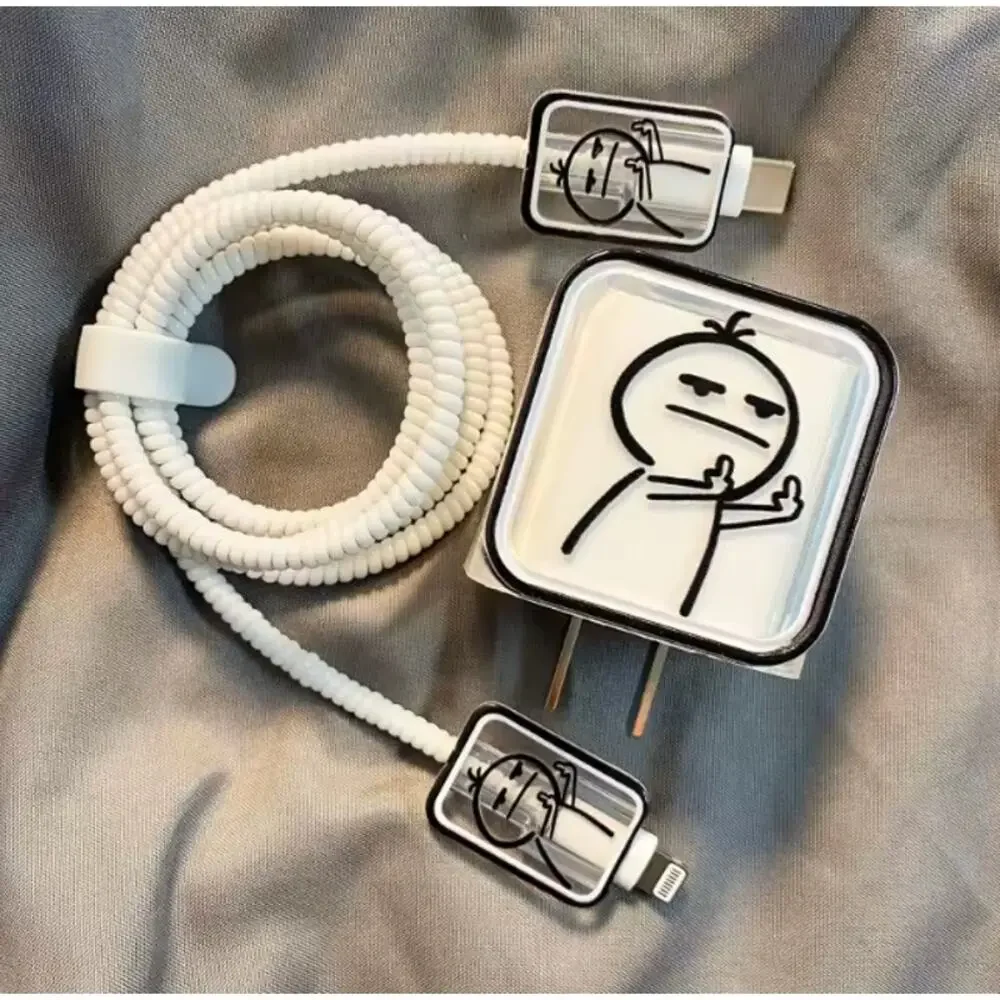 Funny Hand Drawing iPhone Charger Cover Cable Protectors P89